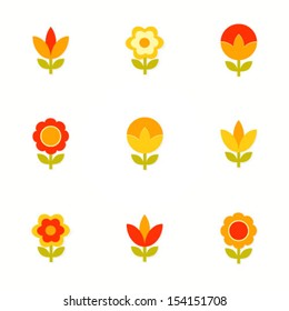 Set of Vector Flowers