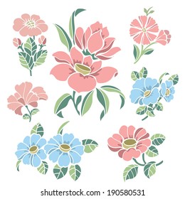 Set of Vector Flowers