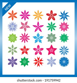 Set of vector flowers.