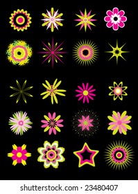 Set of vector flowers