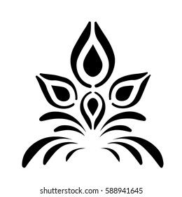 Set of Vector Flowers beautiful sketch art stencil