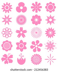Set of Vector Flowers. Can use for printing and website. Funny advertising for kid.