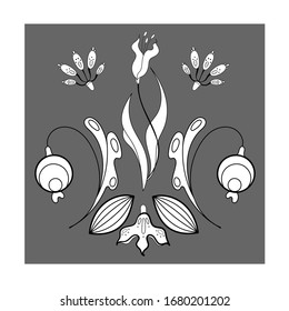 Conjunto de flores vectoriales. Ilustración aislada de flores decorativas