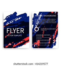 Set of vector flyer templates with watercolor paint splash. Watercolor imitation flyers. Abstract background for flyers business documents, posters, card, report, publication, brochure, cover, banner