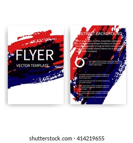 Set of vector flyer templates with watercolor paint splash. Watercolor imitation flyers. Abstract background for flyers business documents, posters, card, report, publication, brochure, cover, banner