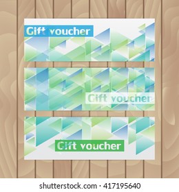 Set of vector flyers. Abstract in turquoise colors. Triangles.