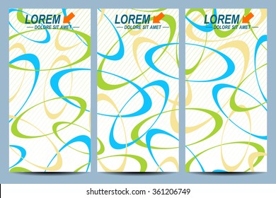 Set of vector flyers. Background with colorful circles . Modern stylish design.