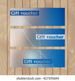 Set of vector flyers. Background with spirals of DNA. Molecule.