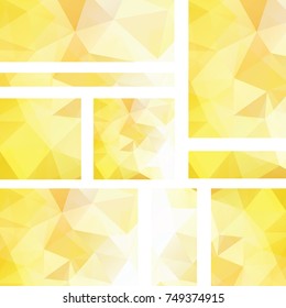 Set of vector flyers. Business abstract background with yellow triangles.