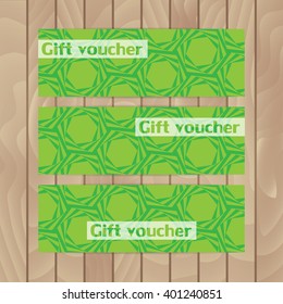 Set of vector flyers. Green polygons. Abstraction.