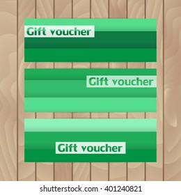 Set of vector flyers. Green shades, gradient.
