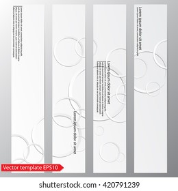 Set of vector flyers. White ring with the shadow on a white background.
