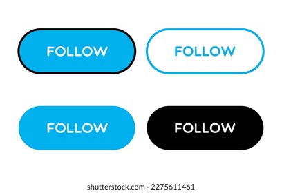 Set of Vector Follow Buttons