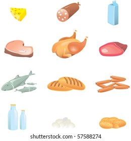 Set of vector food
