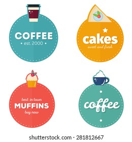 Set of vector food labels