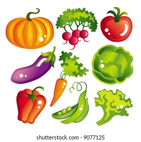 Set of vector food : vegetables