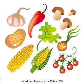 Set of vector food : vegetables