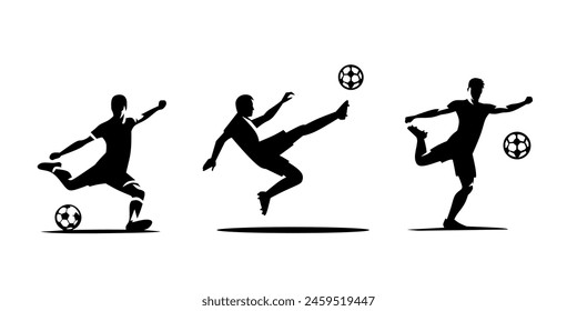 A set of vector set of football players.