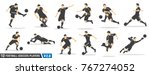 A set of vector set of football, soccer players