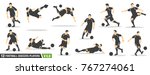 A set of vector set of football, soccer players