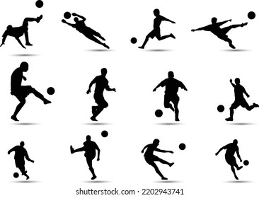 A set of vector set of football, soccer players