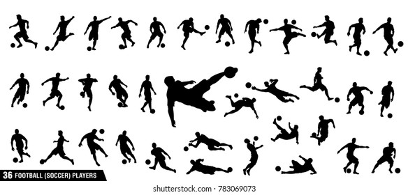A set of vector set of football, soccer players