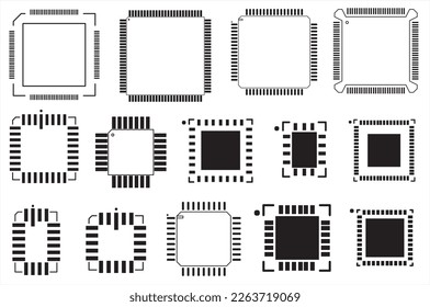 A set of vector footprint (seating) for mounting an electronic
component on a printed circuit board. Assembly 
drawing of the printed circuit board.
Surface mounting, bga component.