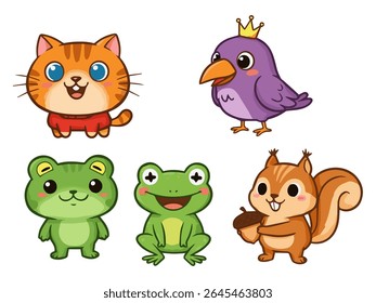 set vector Forest Animal Cartoon Pack