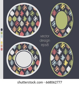 Set Vector frame with abstract images of plants. It can be used on websites, design of packages and brochures