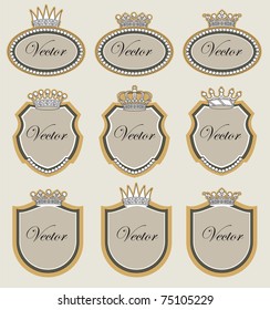 set vector frame with crowns