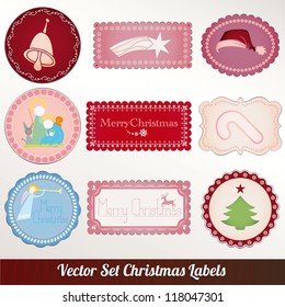 Set vector frame labels Christmas