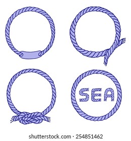 Set vector frame. Marine background