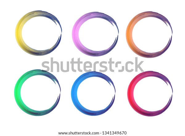 Set Vector Frame Rings Watercolor Brush Stock Vector (Royalty Free ...