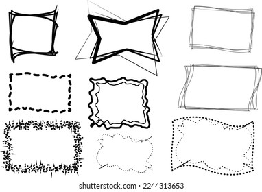 set of vector frames. comic isolated borders for your design. illustration, vintage design, pop art style