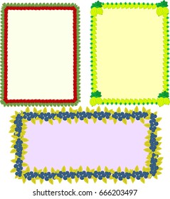 Set of vector frames from different berries./ Vector framework in the set.