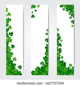 set of vector frames with green shamrocks