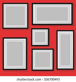 Set of vector frames on background.