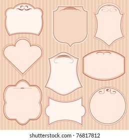 Set of   vector frames and ornaments with  text. Perfect as invitation or announcement