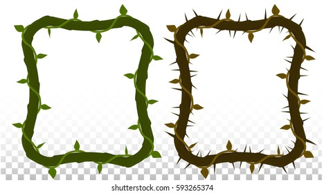 set of vector frames of vines and thorns. for design.