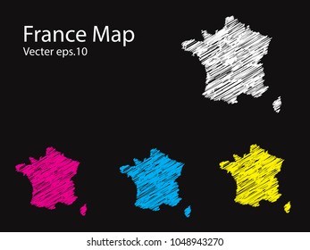 Set of vector france maps Multicolored contry map in geometric style for your design infographic vector illustration eps.10