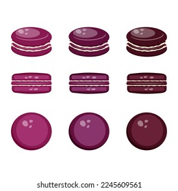 Set of vector French macarons. Cafe, menu, restaurant. Vector EPS10