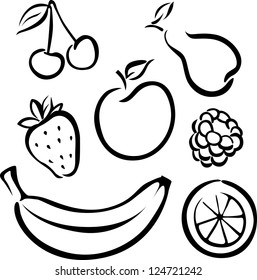 Set of vector fruit icons