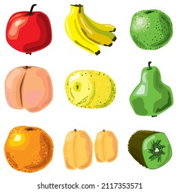 A set of vector fruits.