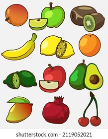 A set of vector fruits.
