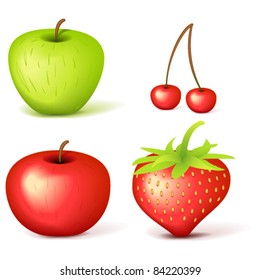 Set of vector fruits