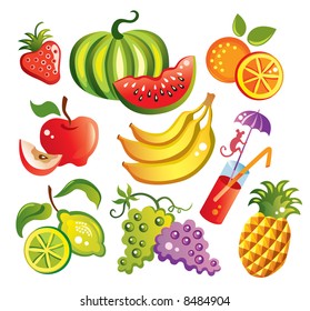 Set of vector fruits