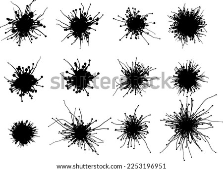 Set of vector fungus mycelium spots - vector design of decorative plexus templates kit
 Foto d'archivio © 