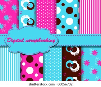 Conjunto de papel divertido de Vector para scrapbook