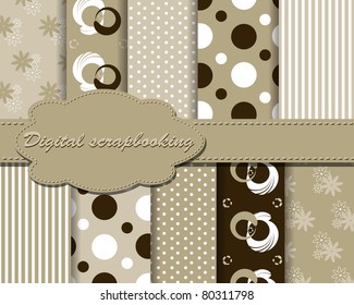 set of vector funny paper for scrapbook