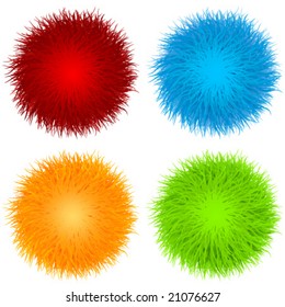 set of vector fur balls